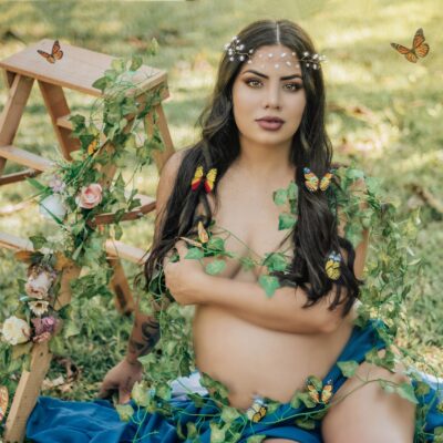 A Pregnant Woman Embracing Nature's Gift