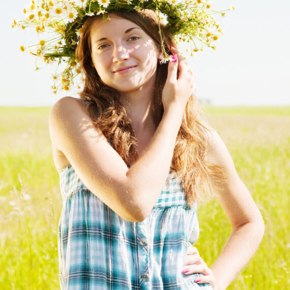 Blossoming Serenity: Teenage Girl in Nature