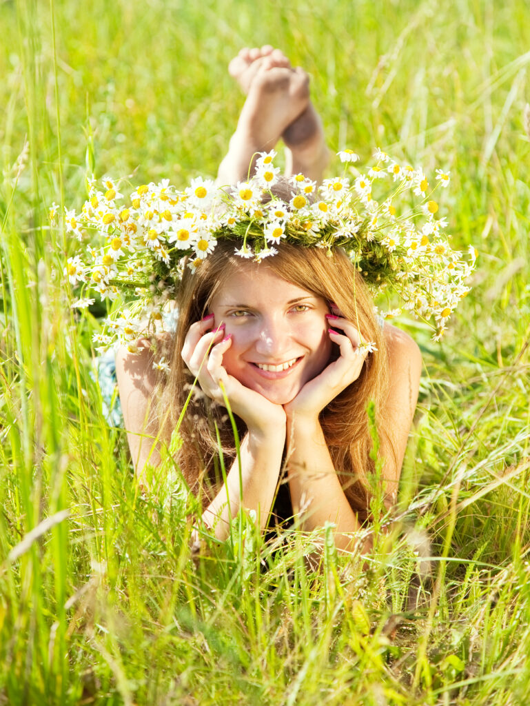 Blossoming Serenity: Teenage Girl in Nature