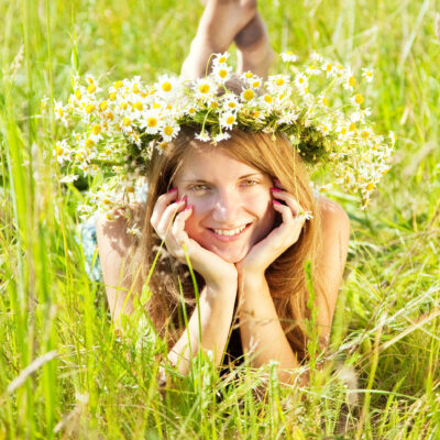 Blossoming Serenity: Teenage Girl in Nature