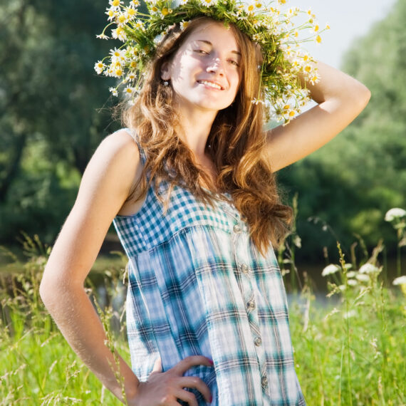 Blossoming Serenity: Teenage Girl in Nature